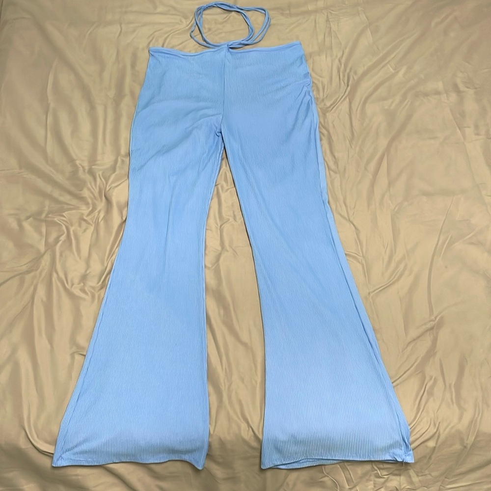 Blue Flare Legged Leggings